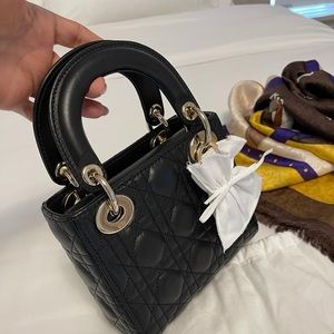 Lady Dior Mini in the champagne gold hardware